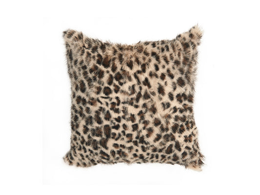 Goat Fur Cushion Cover, Leopard 45x45cm