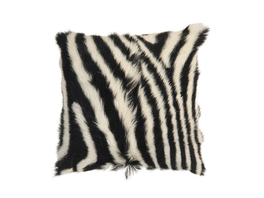Goat Fur Cushion Cover, Zebra 45x45cm