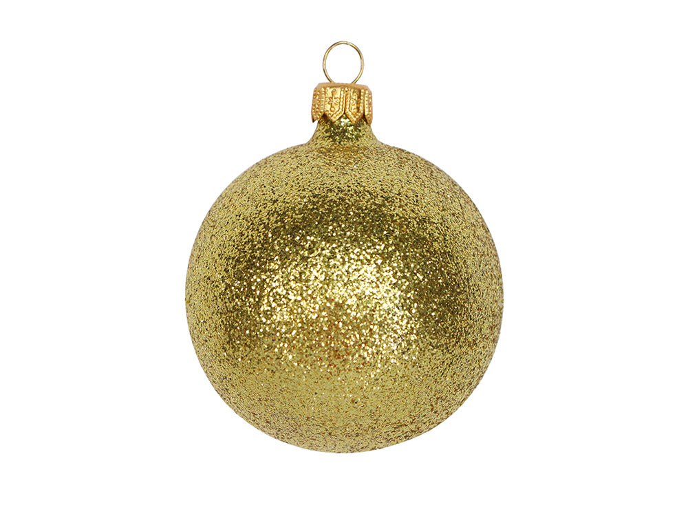 Glitter Bauble, 7cm Gold