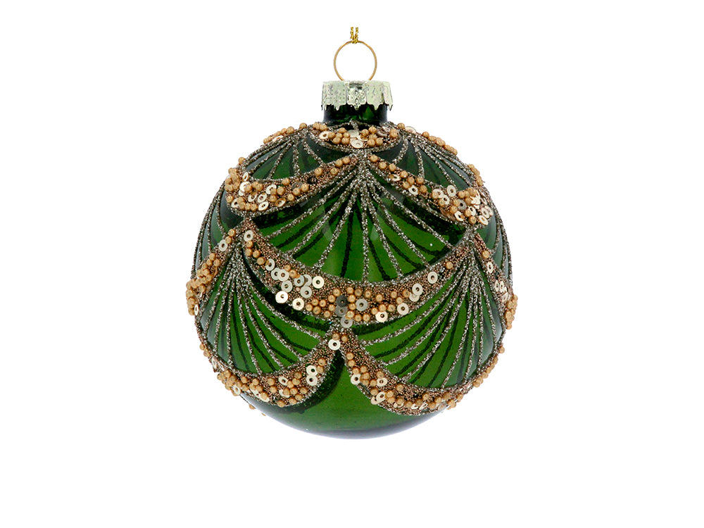 Sequin Swags Green Bauble