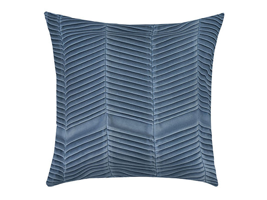 Zigma Pleated Velvet Cushion Cover, Light Blue
