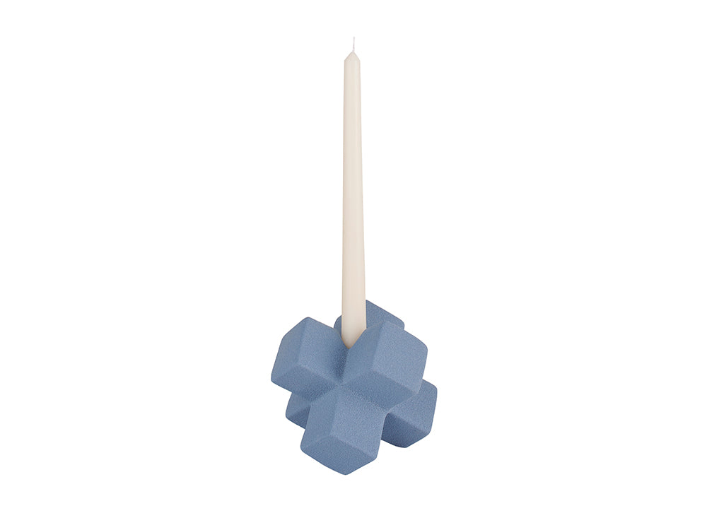 Cubist Candlestick, Teal