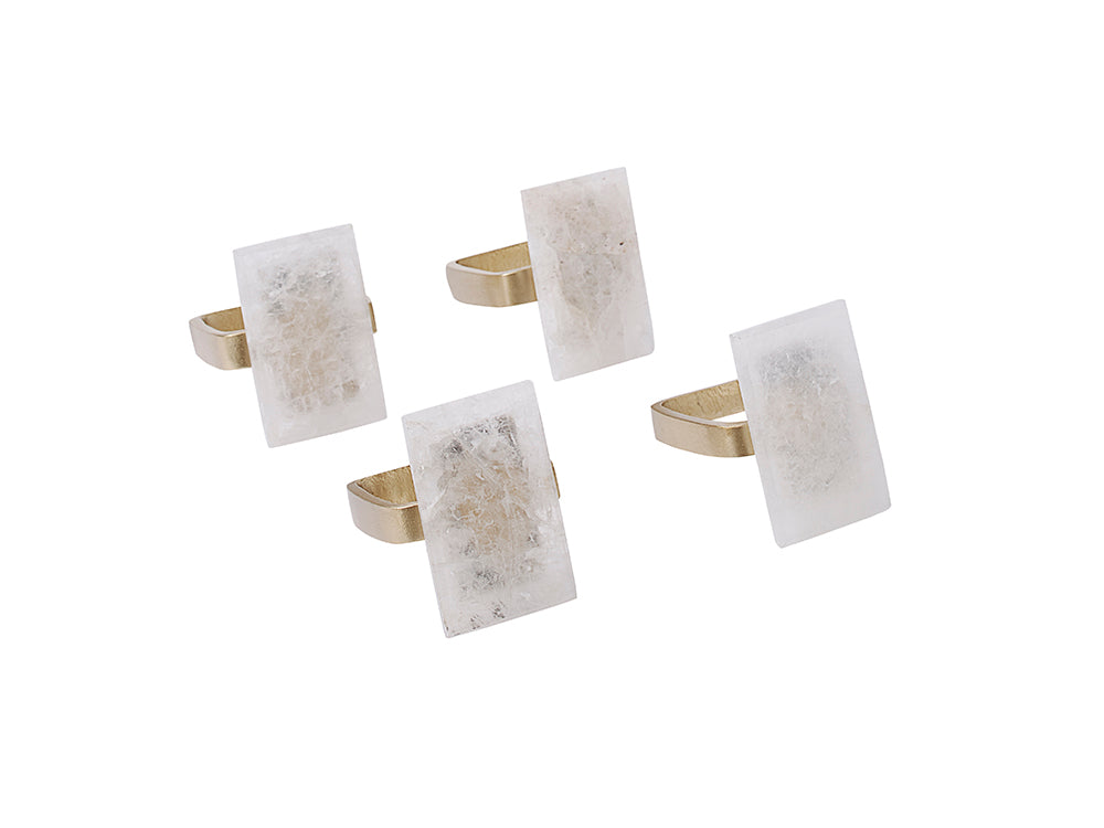Rock Crystal Napkin Ring Set of 4