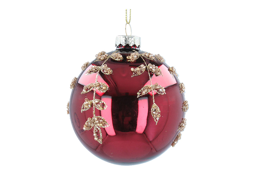 Leaf Drops Red Bauble