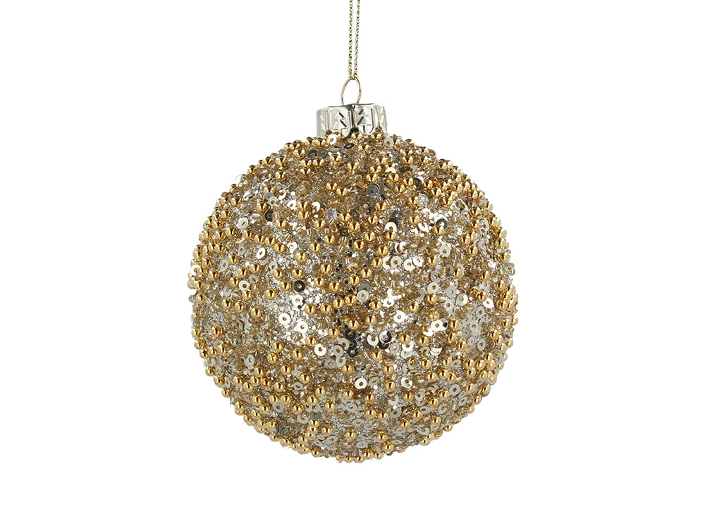 2-Tone Gold Glittered Bauble