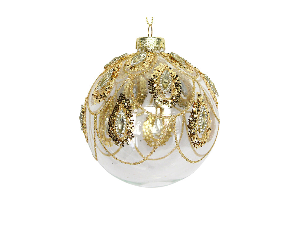 Gold Glitter Swags Bauble