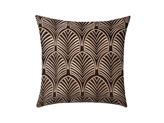 Palm Leaves Velvet Cushion Cover, Chocolate 50x50cm