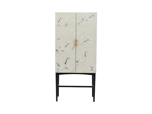 Cranes Hand Painted Cabinet