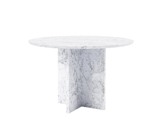 Giovanni Round Marble Dining Table, Cross Leg