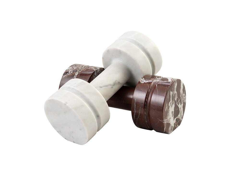 Dumbbell Ornament, White Marble