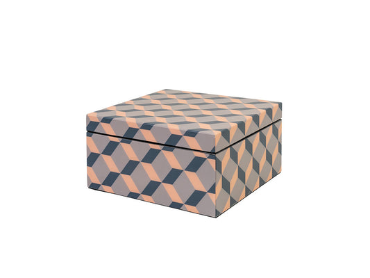 Kubes Lacquered Box, Teal Large