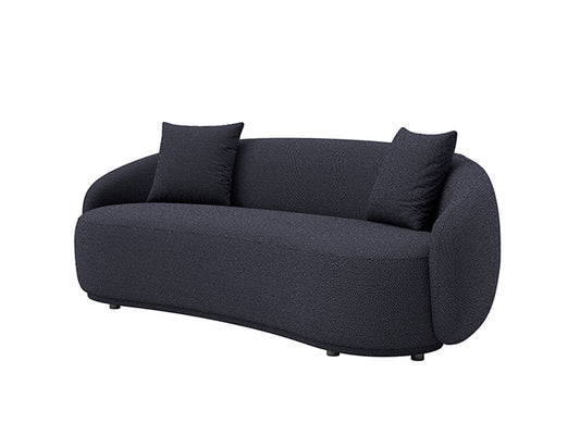 Dawn 4 Seater Curved Sofa Kuka Black Fabric
