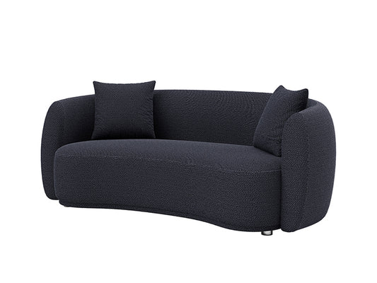 Lilly 3 Seater Curved Sofa Kuka Black Fabric