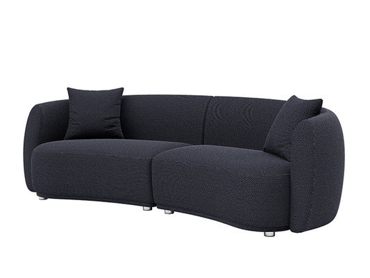 Lilly 4 Seater Curved Sofa Kuka Black Fabric