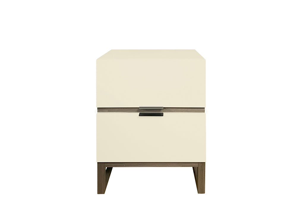 Malta bedside table detail showing premium walnut grain and craftsmanship