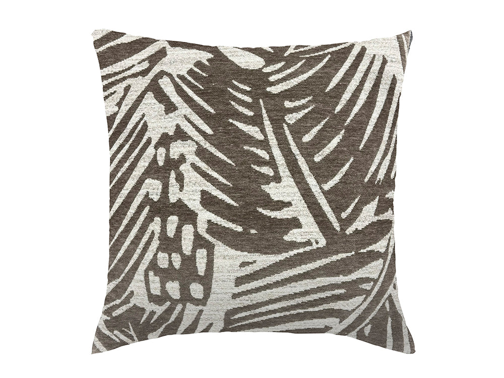 Frond Velvet Cushion Cover, Charcoal 50x50cm