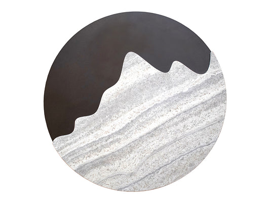 Sorano Coffee Table, Grey Travertine & Glass Top