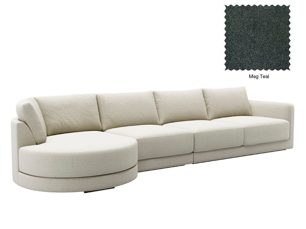 Basel 4 Seat Round Left Chaise Sofa
