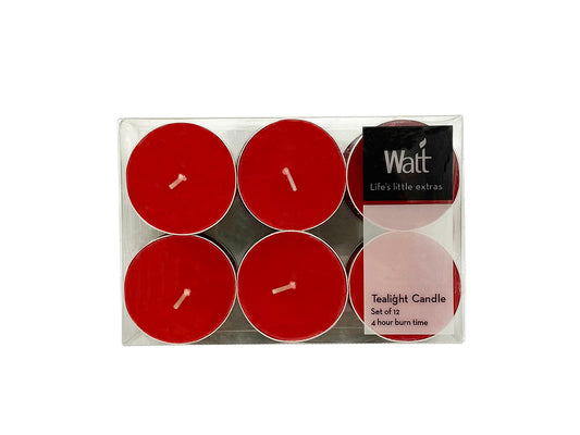 Walt Tealight Candle Box of 12 pcs, Red