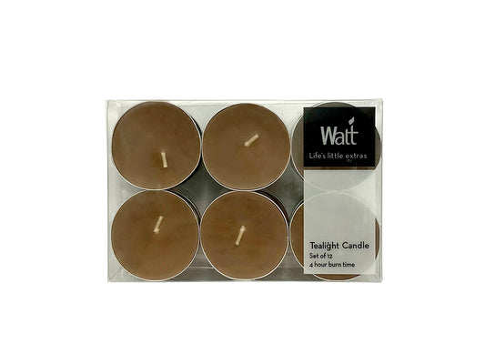 Walt Tealight Candle Box of 12 pcs, Taupe