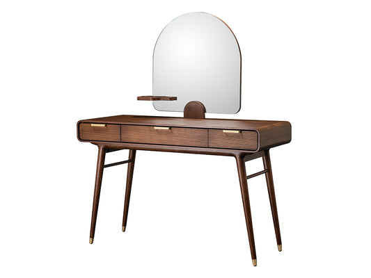 Dean Vanity Desk With Mirror, Brown