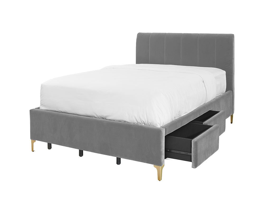 Andrea Bed With 4 Drawers Double / 4 Drawers / Otter Grey