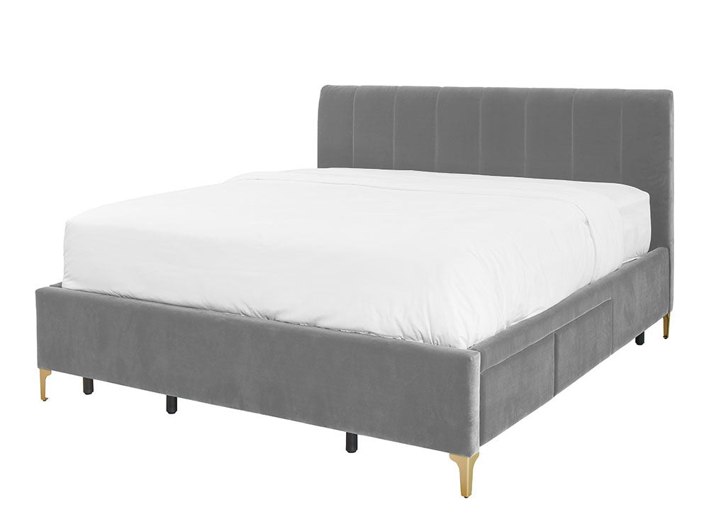 Andrea Bed With 4 Drawers King / 4 Drawers / Otter Grey