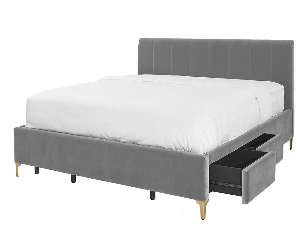 Andrea Bed With 4 Drawers King / 4 Drawers / Otter Grey