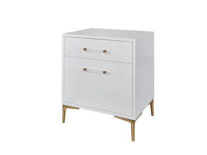 Ariel 2 Drawer Bedside Table Large, White