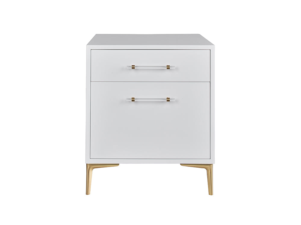 Ariel 2 Drawer Bedside Table Large, White