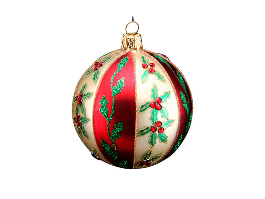 Holly Strip Red Gold Bauble
