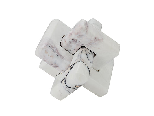 Knot Marble Ornament, White Large