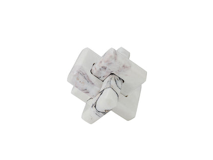 Knot Marble Ornament, White Large