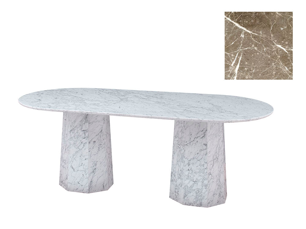 Giovanni Oval Marble Dining Table Large / Sicilia Grey Marble
