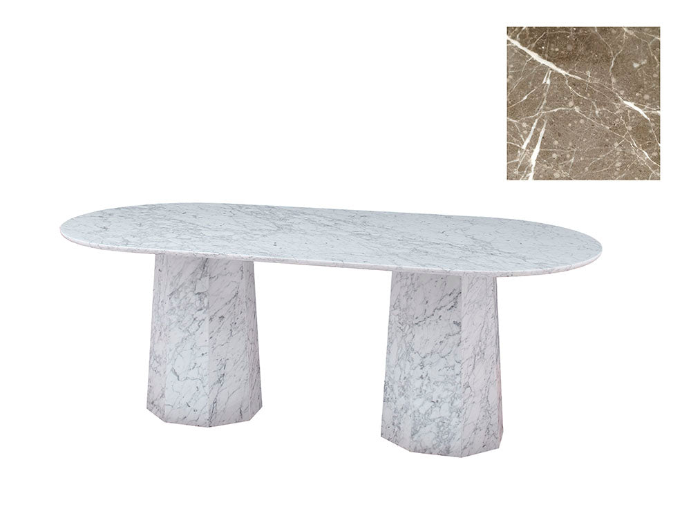 Giovanni Oval Marble Dining Table Medium / Sicilia Grey Marble