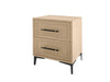 Aaron 2 Drawer Bedside Table, Natural