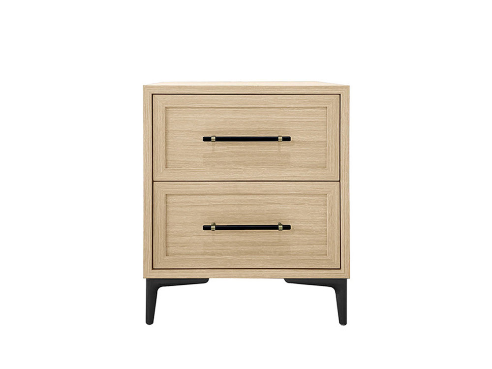 Aaron 2 Drawer Bedside Table, Natural