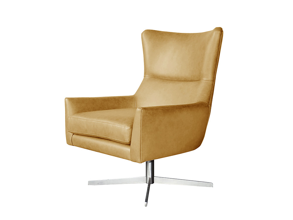 Dominic Swivel Chair Parrot Sand Leather