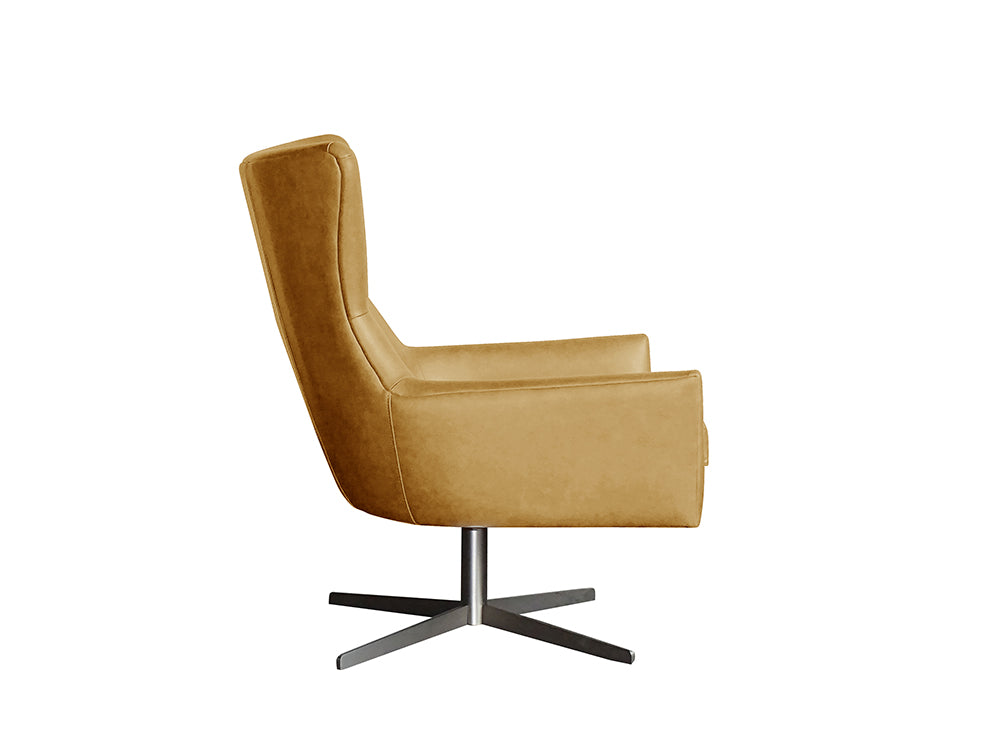 Dominic Swivel Chair Parrot Sand Leather