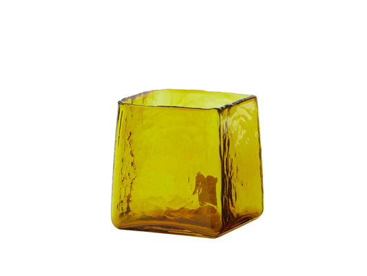 Iduna Glass Cube, Ochre Small