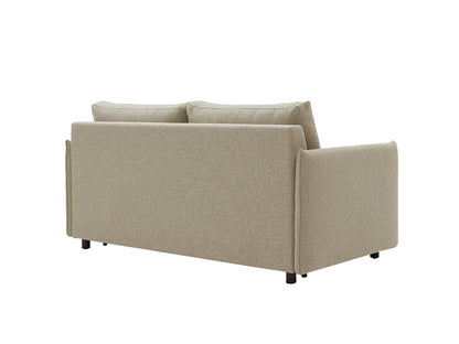 Venice Slim Arm Sofa Double Bed, Taupe