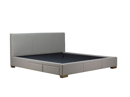 Moderna Bed With 2 Drawers Left King / Cortina Dove Leather / 2 Drawers Left