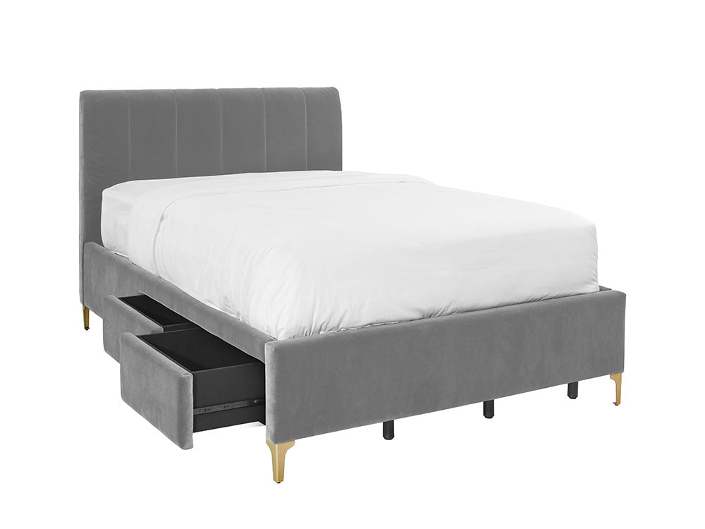 Andrea Bed With 2 Drawers Double / 2 Drawers Left / Otter Grey