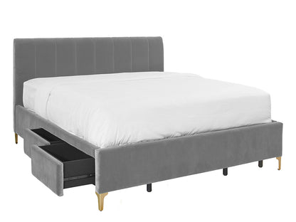 Andrea Bed With 2 Drawers King / 2 Drawers Left / Otter Grey