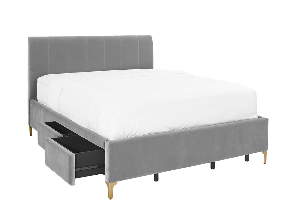 Andrea Bed With 2 Drawers Queen / 2 Drawers Left / Otter Grey