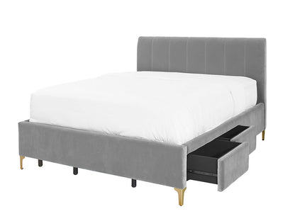 Andrea Bed With 2 Drawers Queen / 2 Drawers Right / Otter Grey