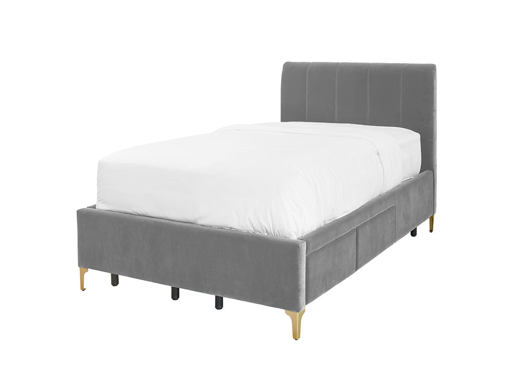 Andrea Bed With 2 Drawers Single / 2 Drawers Right / Otter Grey