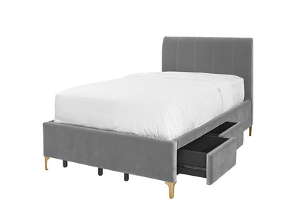 Andrea Bed With 2 Drawers Single / 2 Drawers Right / Otter Grey