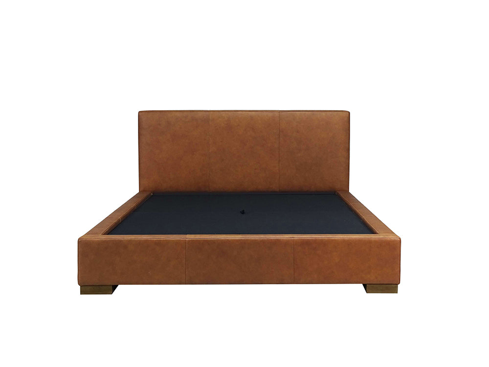 Moderna Bed With 2 Drawers Right Queen / Parrot Maple Leather / 2 Drawers Right