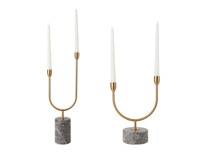 Ucalpe Candlestick, Grey Marble Tall